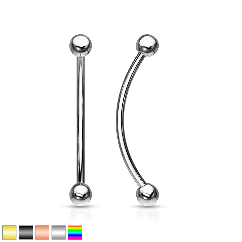 16G Surgical Steel Curved Barbell for Snake Eye Piercing